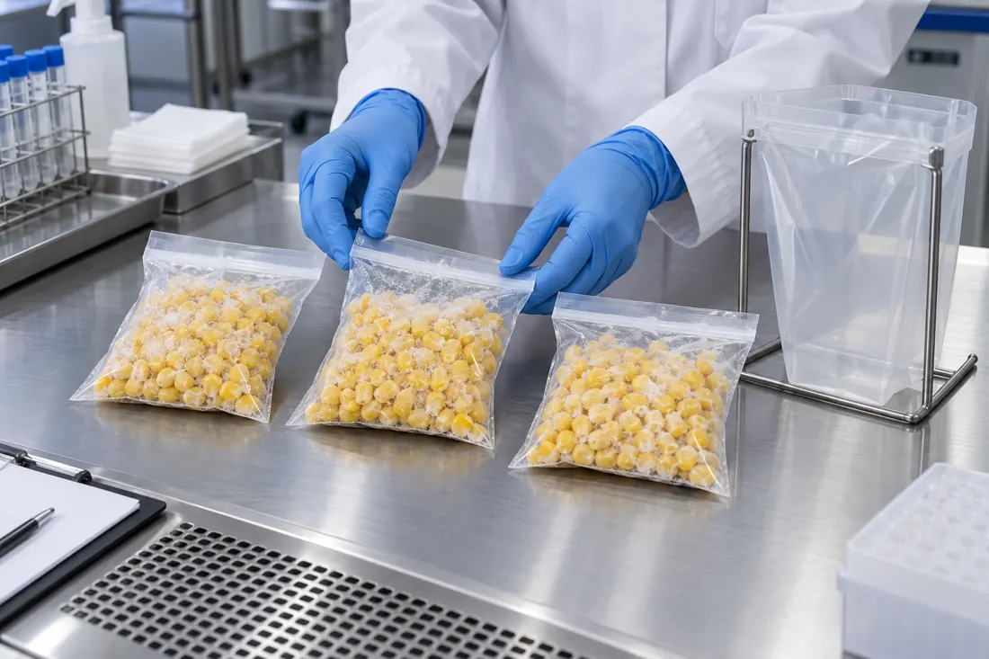 Illustrated frozen-food microbiology sample preparation